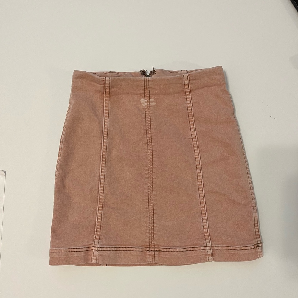 Free People We The Free Modern Femme Denim skirt, pink, blush color, size 0